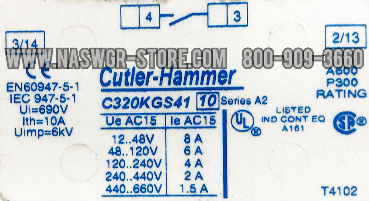 Cutler Hammer AN16SN0 Nema Size 5 Contactor