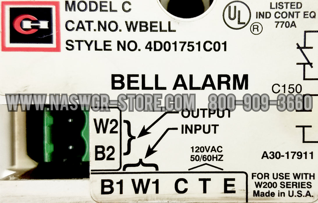 Cutler Hammer W201K4CF Contactor