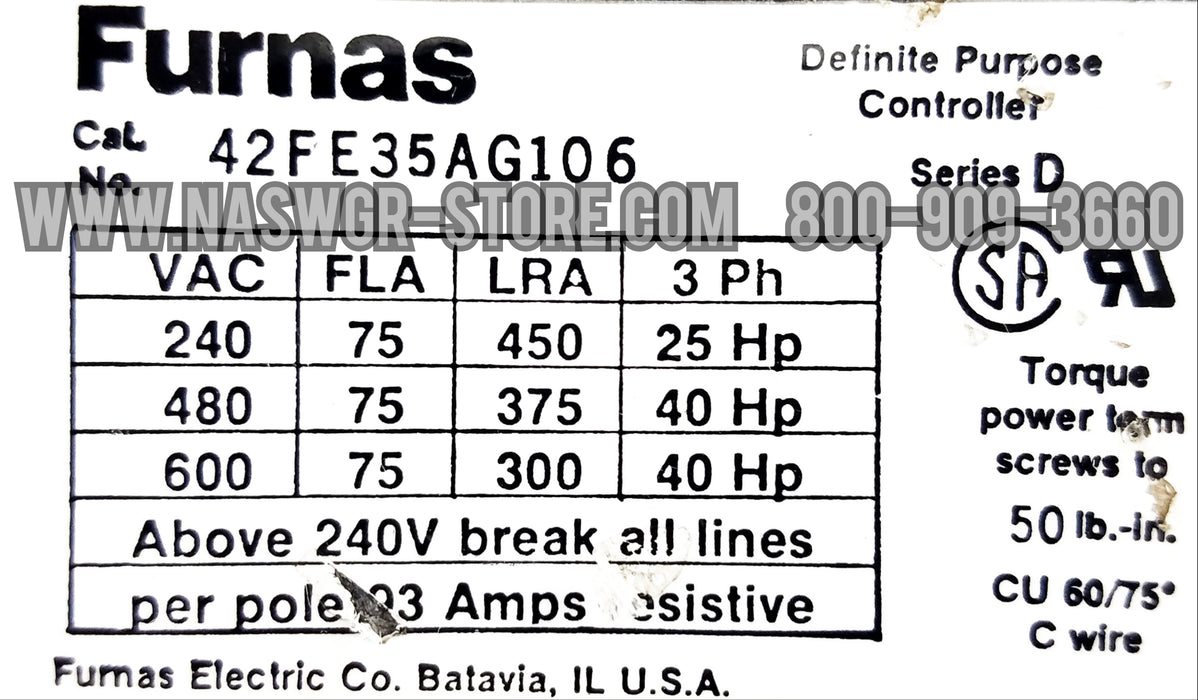 Furnas 42FE35AG106 Contactor