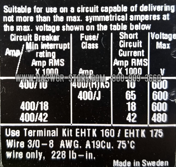 ABB EH 175 Contactor