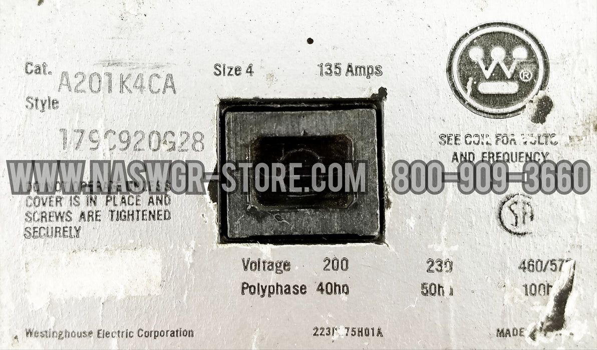 Westinghouse A201K4CA Contactor
