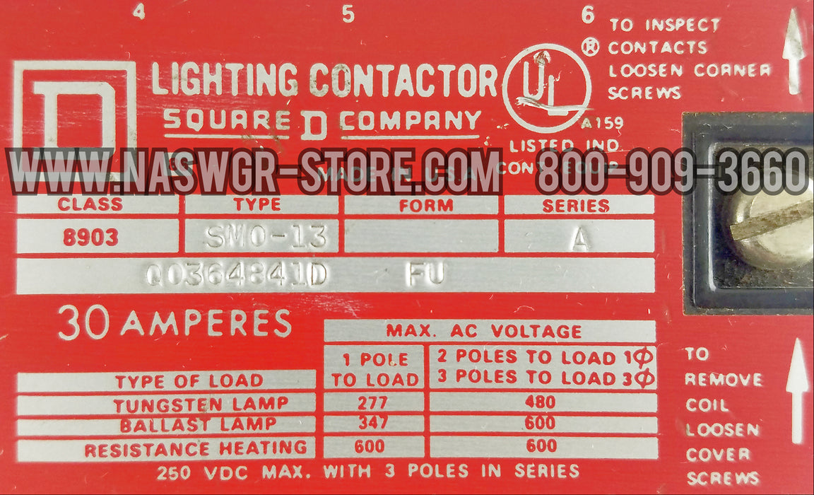 Square D 8903SM013 Contactor