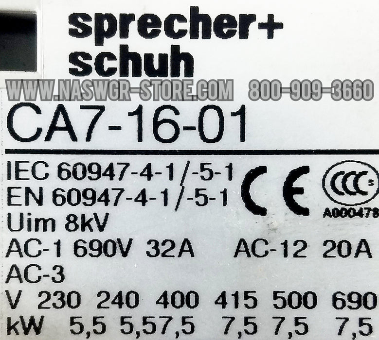 Sprecher Schuh CA7-16-01 Contactor