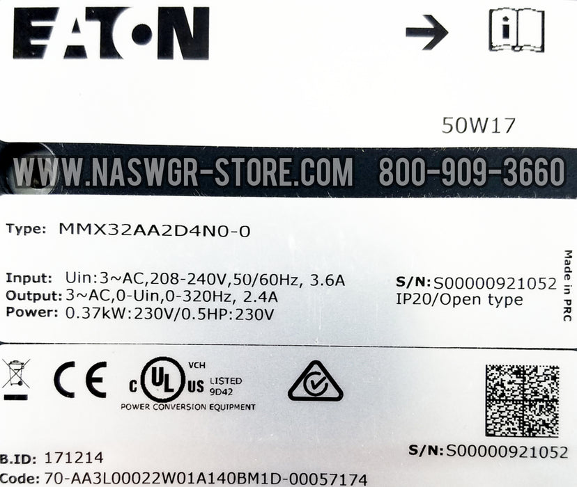 Eaton MMX32AA2D4N0-0 AC Drive