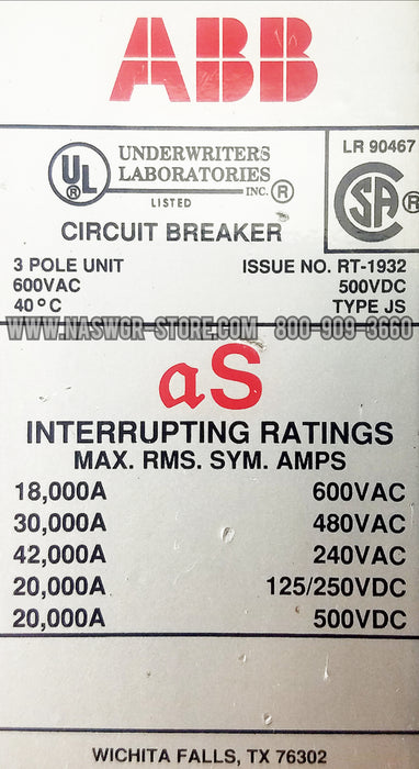 ABB JSB63400 Molded Case Circuit Breaker - 400 Amp