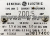 General Electric 631X18 200:1 Current Transformer