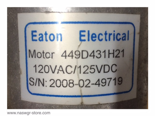 Eaton 449D431H21 Charging Motor ~ 120vAC/125vDC