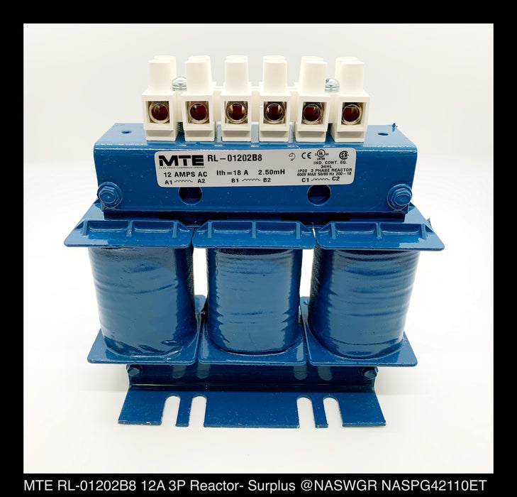 MTE Corp. RL-01202B8 Three Phase Reactors - Surplus