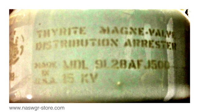9L28AFJ500 , GE 9L28AFJ500 Thyrite Magne- Valve Distribution Arrester , 15 KV , PN: 9L28AFJ500