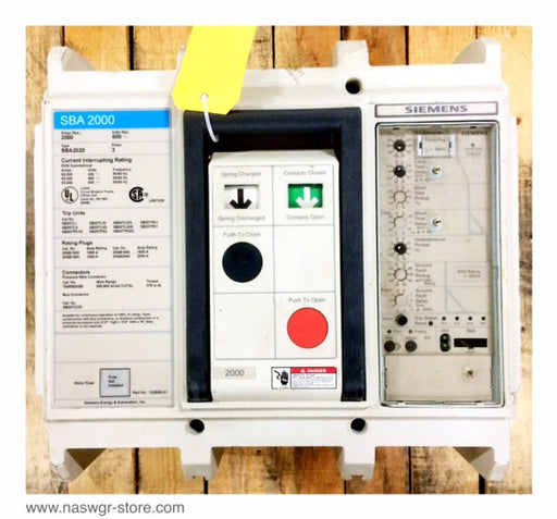 Siemens SBA2000 Circuit Breaker (M/O,B/I) - 2000 Amp