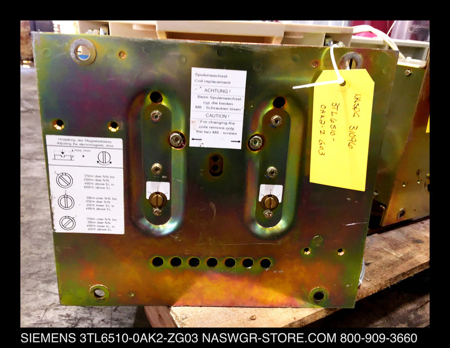 3TL6510-0AK2-ZG03 ~ Siemens 3TL6510-0AK2-ZG03 Vacuum Contactor ~ Siemens 3TL6
