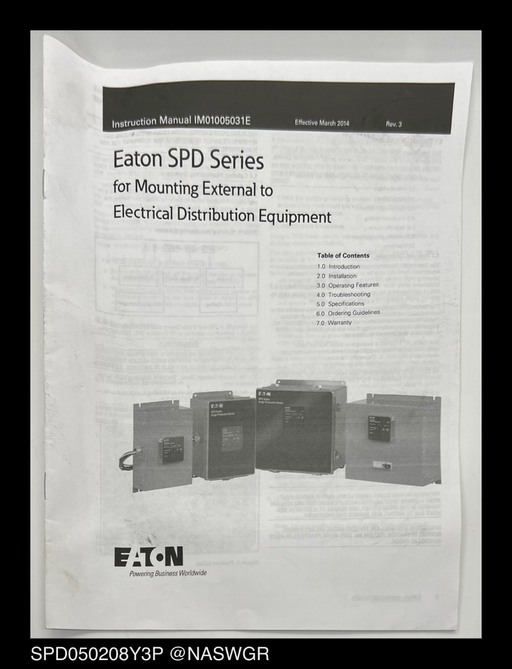 SPD050208Y3P ~ Eaton SPD050208Y3P Surge Protection Device ~ Factory Surplus