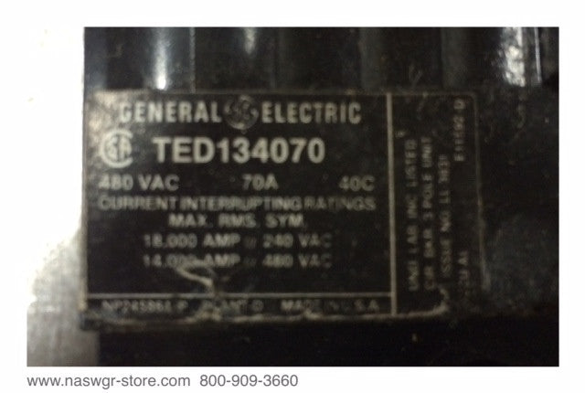 GE TED134070 Circuit Breaker ~ 70 Amp