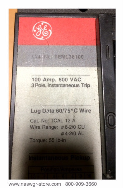 TEML36100 ~ GE TEML36100 Circuit Breaker ~ 100 Amp