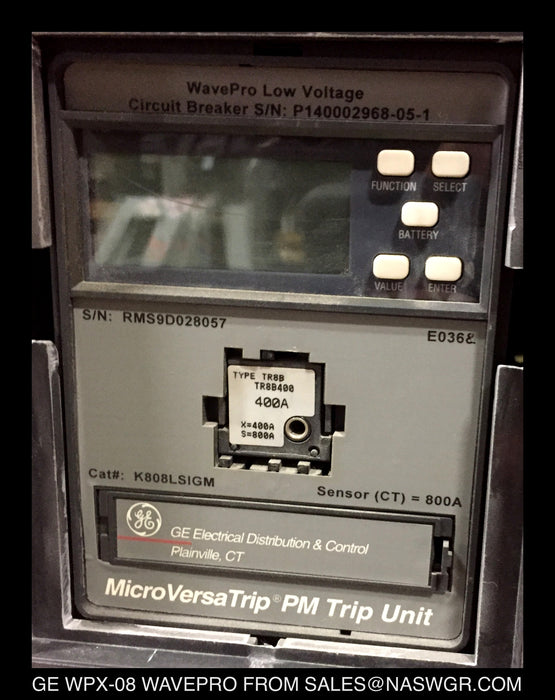 WPX-08 , GE WAVEPRO WPX-08 , GE WPX-08 CIRCUIT BREAKER , K808LSIGM