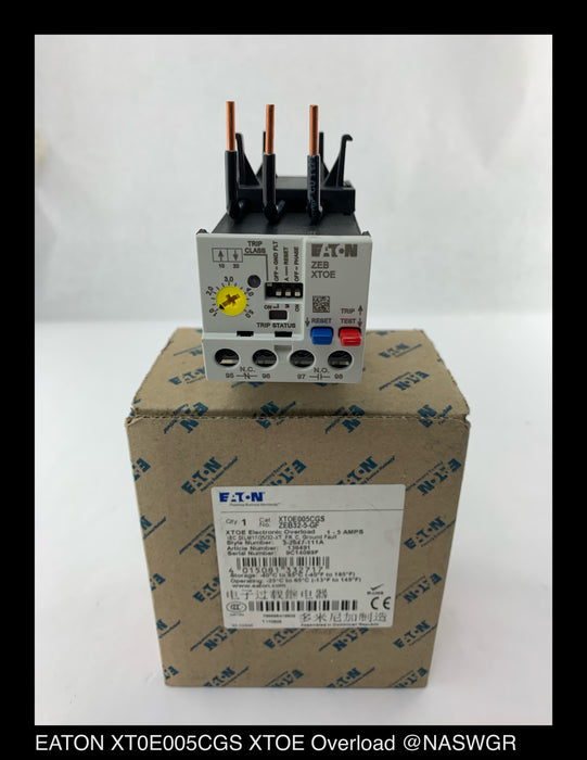 Eaton Cutler-Hammer XT0E005CGS XTOE Electronic Overload, 3-2647-111A Surplus