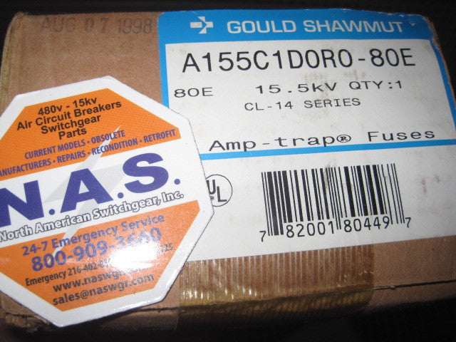 A155C1D0R0-80E ~ Unused Surplus in Box Gould Shawmut A155C1D0R0-80E Fuse