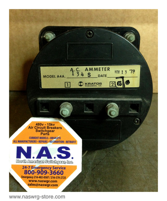 A4A134S , Sylvania A.C. Ammeter , 2500 ampers , PN: A4A134S