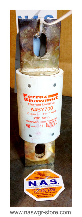A4BY700 , Ferraz Shawmut A4BY700 Fuse , Class L 600 volt 700 amp AmpTrap fuse