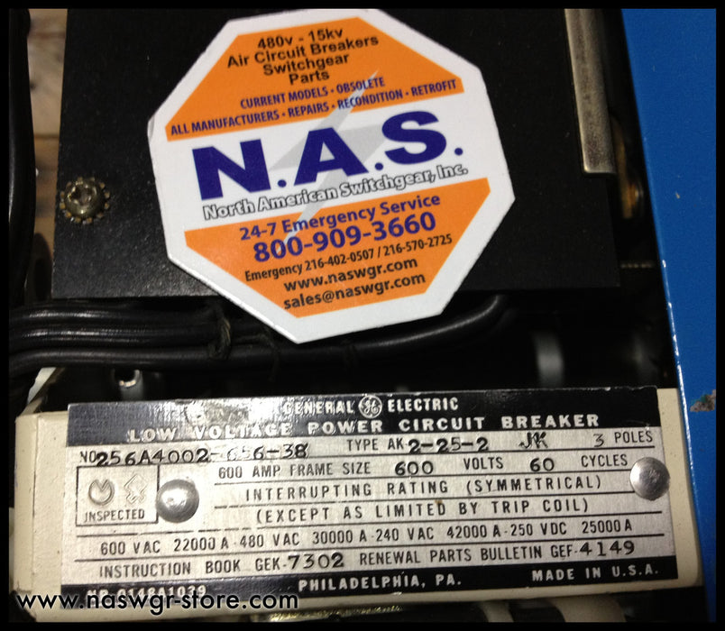 GE AK-2-25-2 JK circuit breaker , GE AK-2-25 EO/DO