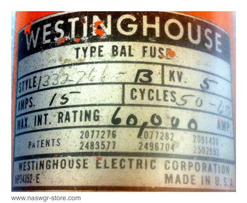 1332766-B ~ Westinghouse 1332766-B Fuse ~ 5 Kv