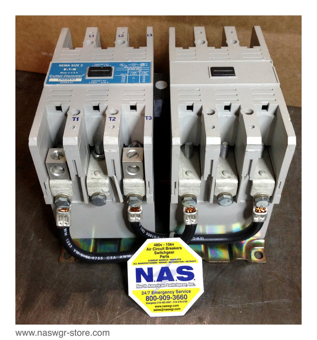 CN55KN3 , Eaton / Cutler Hammer CN55KN3 Contactor Kit , NEMA Size 3 , 2 Pole , 3 Pole , Series A1 , C320KGS32 , PN: CN55KN3