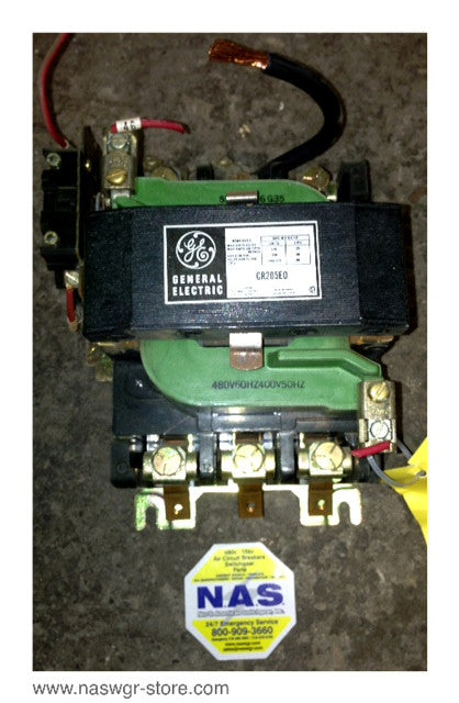 CR205E0 , GE CR205E0 Contactor , NEMA Size 3 , Max. Volts: 600AC , Max. Amps 100 Open , Coil: 55-501336G35 , 480V , 60 Hz , 400V , 50 Hz , CR205X300A , Series A , PN: CR205E0