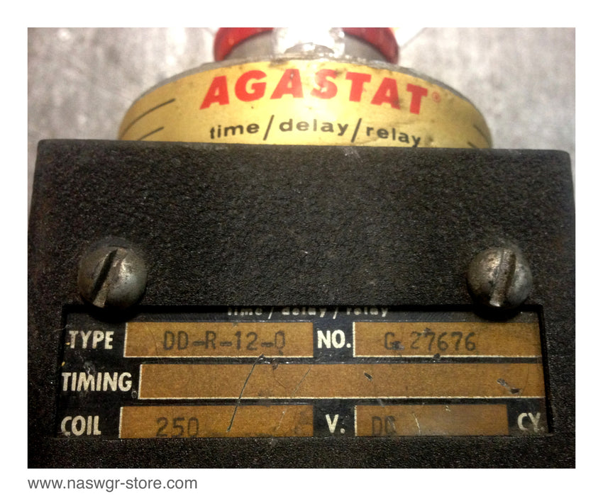 DD-R-12-0 , Agastat DD-R-12-0 Time Delay Relay , NO: G27676 , Coil: 250V DC , PN: DD-R-12-0