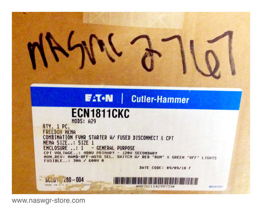 ECN1811CKC , EATON Cutler Hammer Size 1 Combination FVNR Starter with Fused Disconnect & CPT , AN16DN0 , C361SC , B100-2162-8 , ECN1811CKC