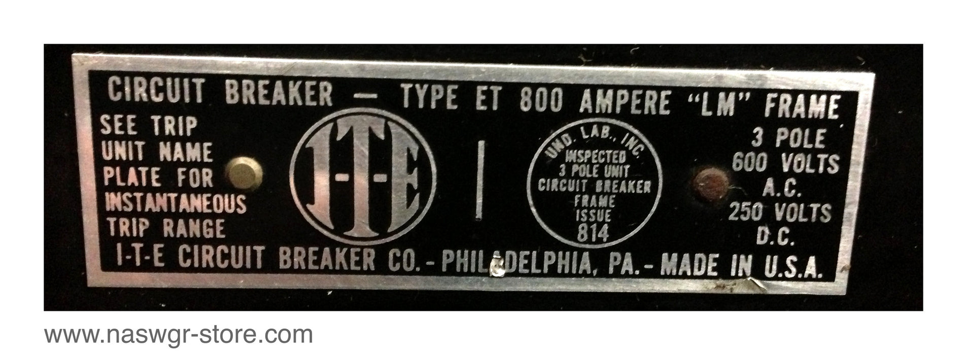 ITE ET8192 Molded Case Circuit Breaker - 500 Amp