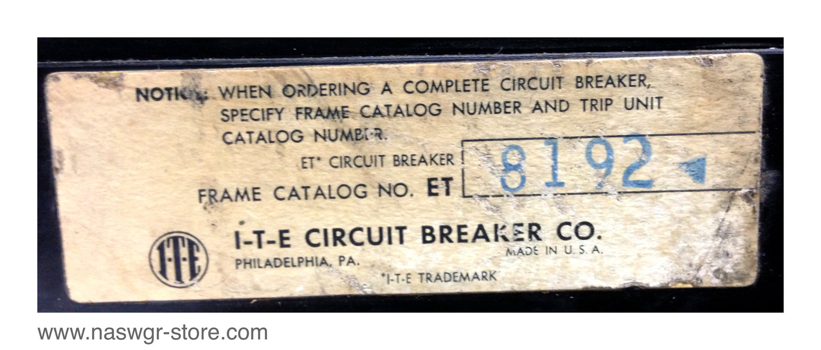 ITE ET8192 Molded Case Circuit Breaker - 500 Amp