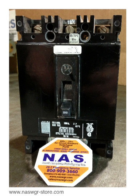 Westinghouse FB3100L Circuit Breaker ~ 100 Amp