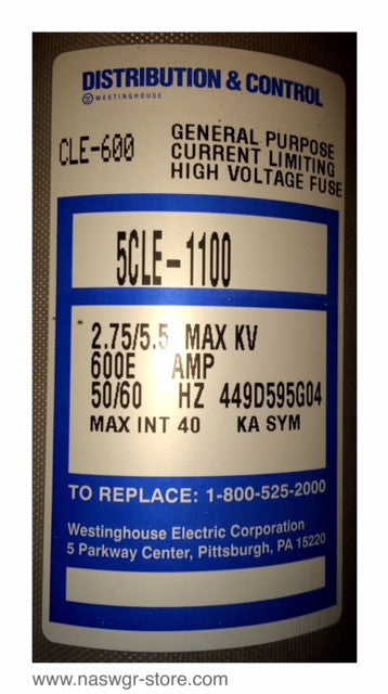 449D595G04 ~ Westinghouse 5CLE-1100 Current Limiting Fuse 600E Amp ...