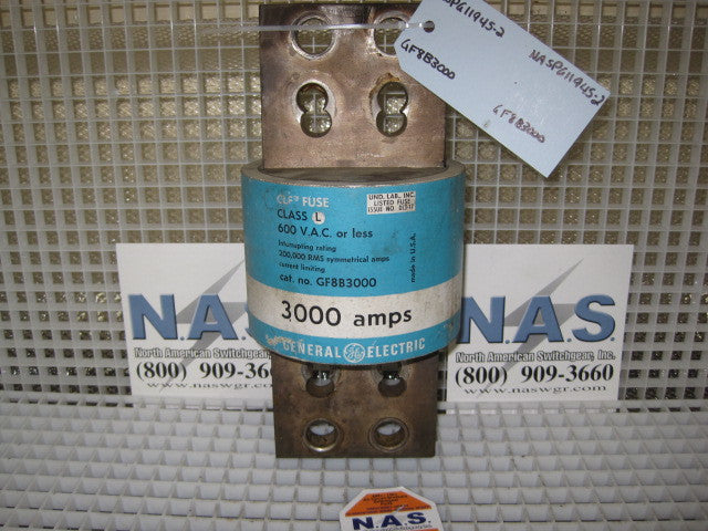 GF8B3000 , GE CLF Fuse , 3000 Amp , 600 Volt , PN: GF8B3000