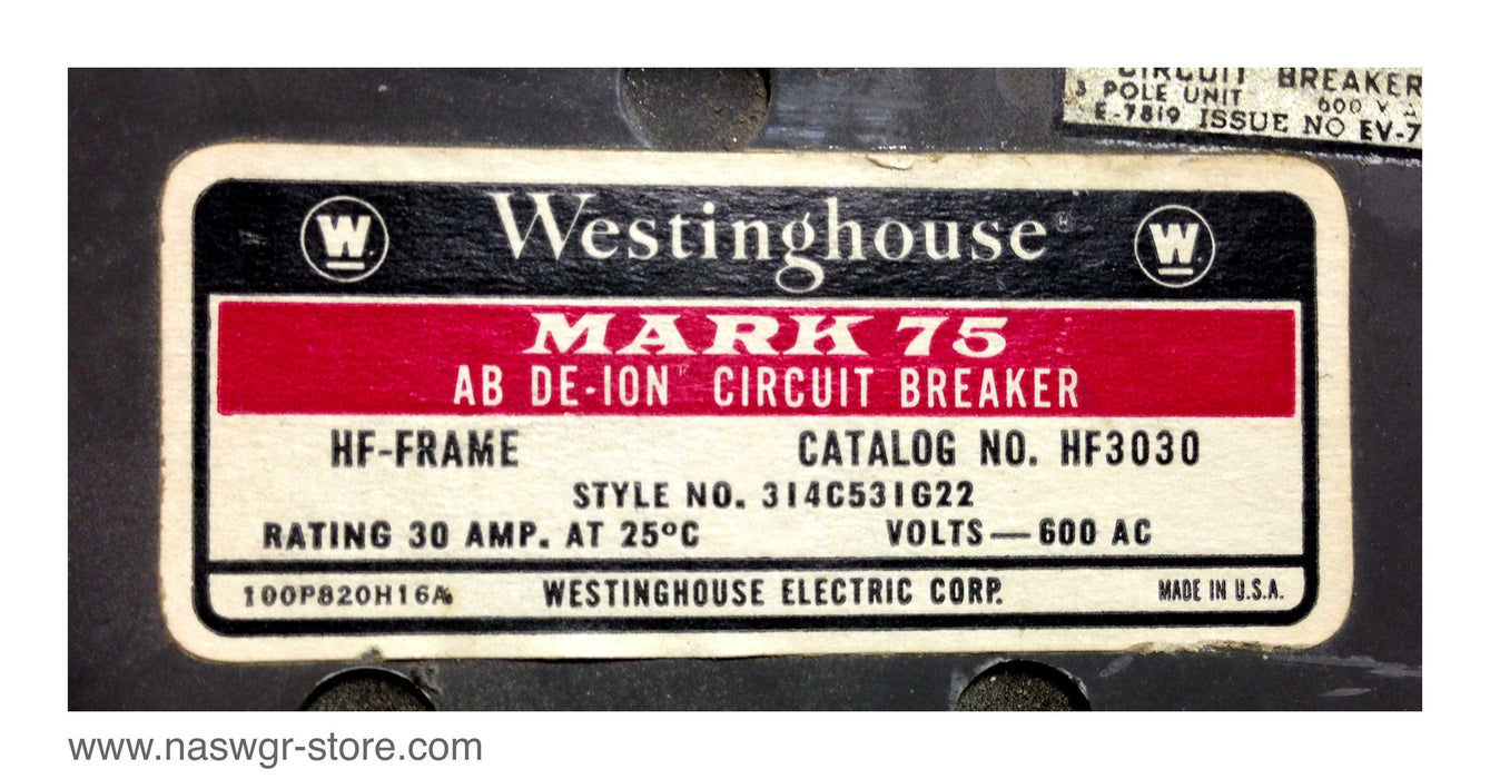 Westinghouse HF3030 Circuit Breaker ~ 30 Amp