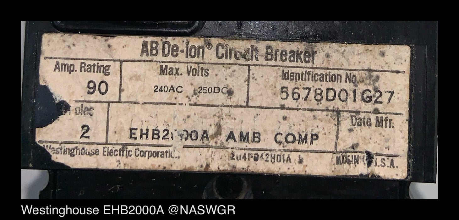 Westinghouse EHB2000A Molded Case Circuit Breaker