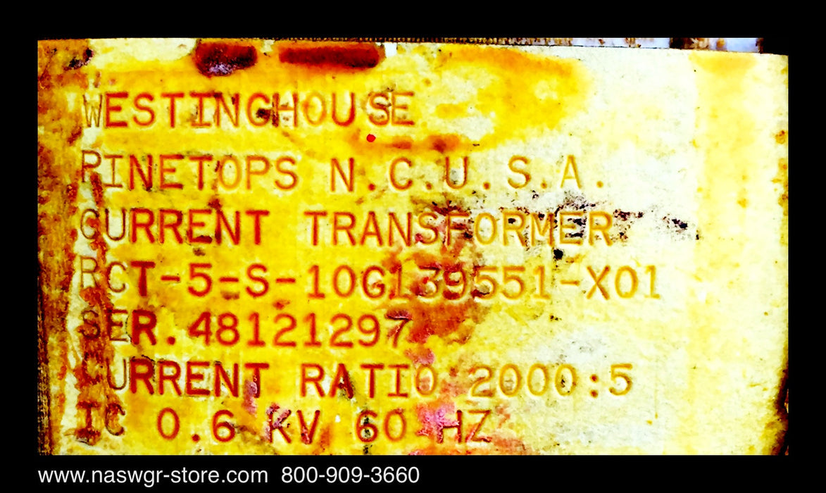RCT-5-S-10G139551-X01 ~ Westinghouse RCT-5-S-10G139551-X01 Current Transformer