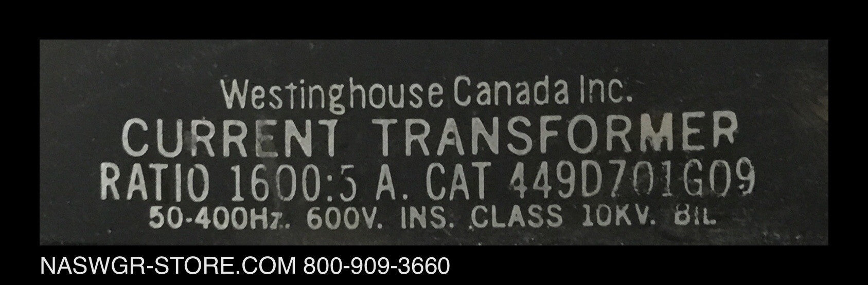 Westinghouse 449D701G09 CT Ratio: 1600:5