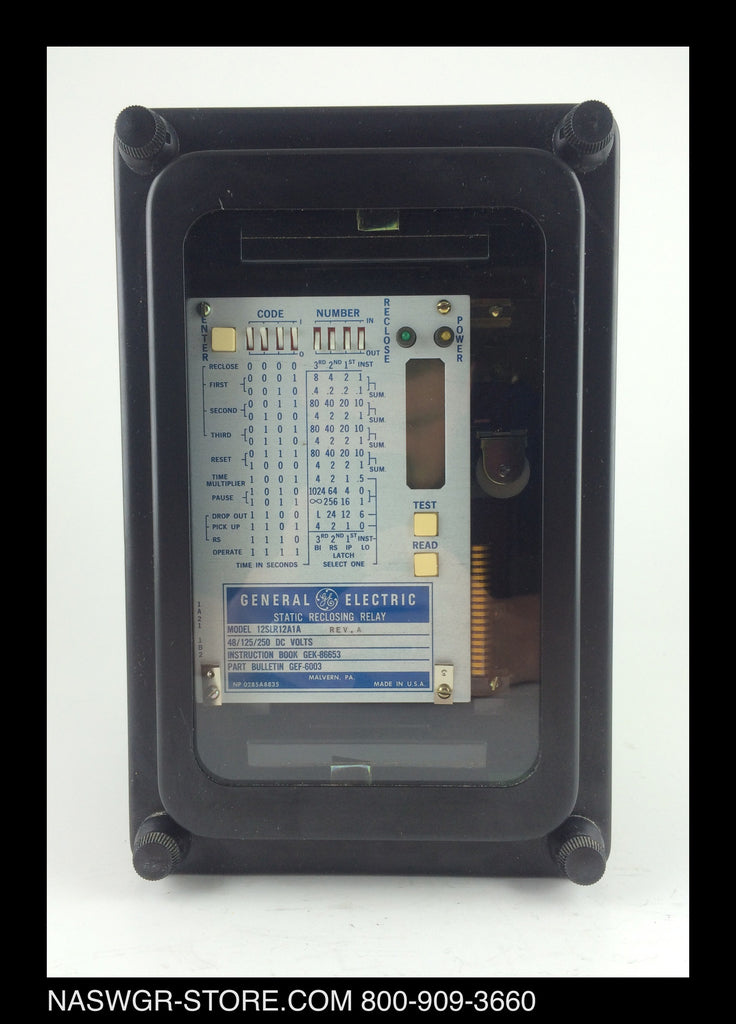 12SLR12A1A ~ GE 12SLR12A1A Static Reclosing Relay 48/125/250 DC Volts
