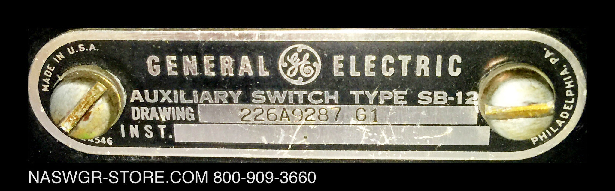 226A9287G1 ~ GE 226A9287G1 Auxiliary Switch