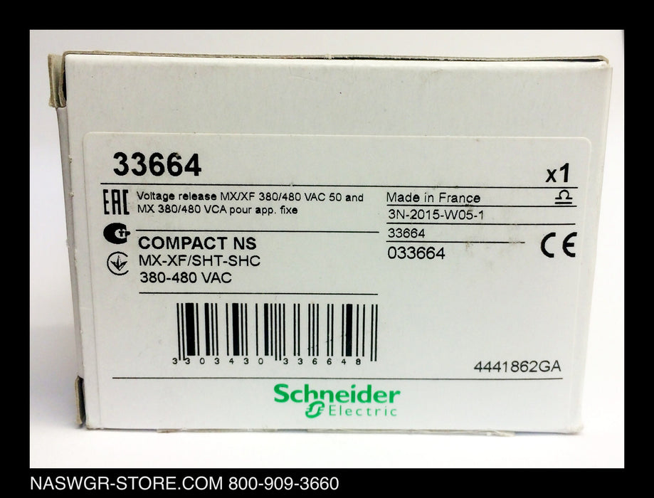 S33664 ~ Unused Surplus in Box Schneider Electric / Square D S33664 Voltage Release Coil 380-480VAC