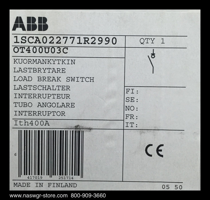 ABB OT400U03C Switch ~ 400 Amp