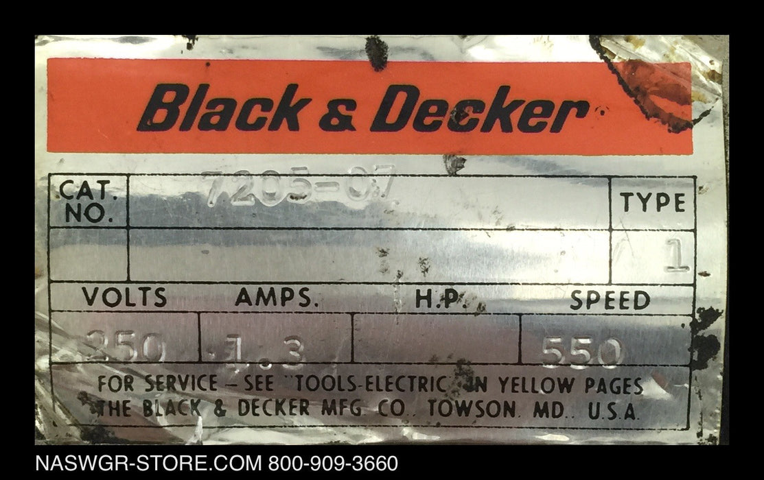 7205-07 ~ Black & Decker 7205-07 DS Motor