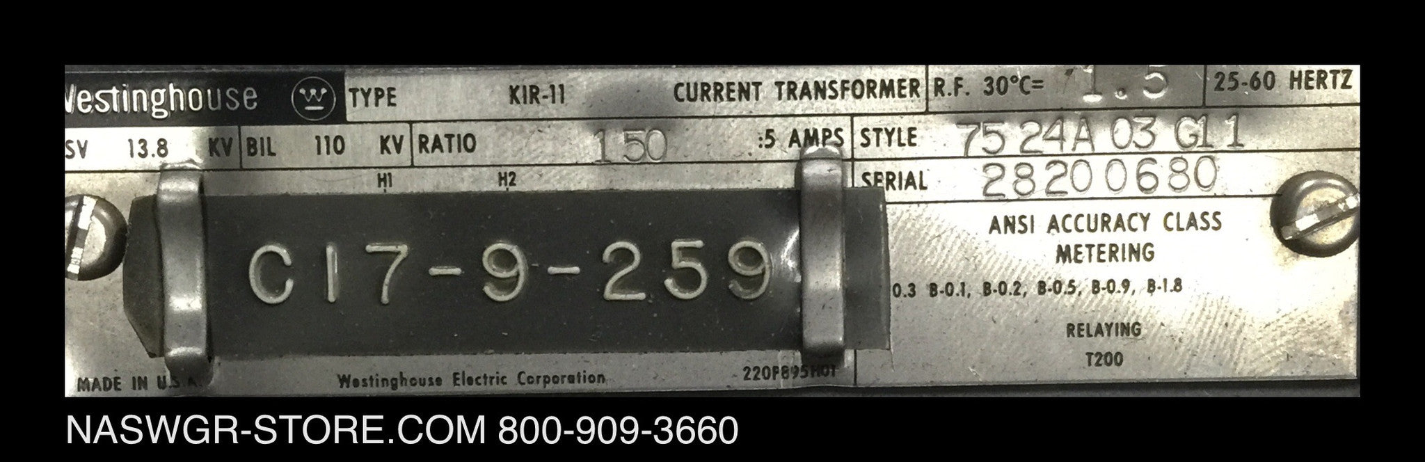 7524A103611 ~ Westinghouse 7524A103611 CT