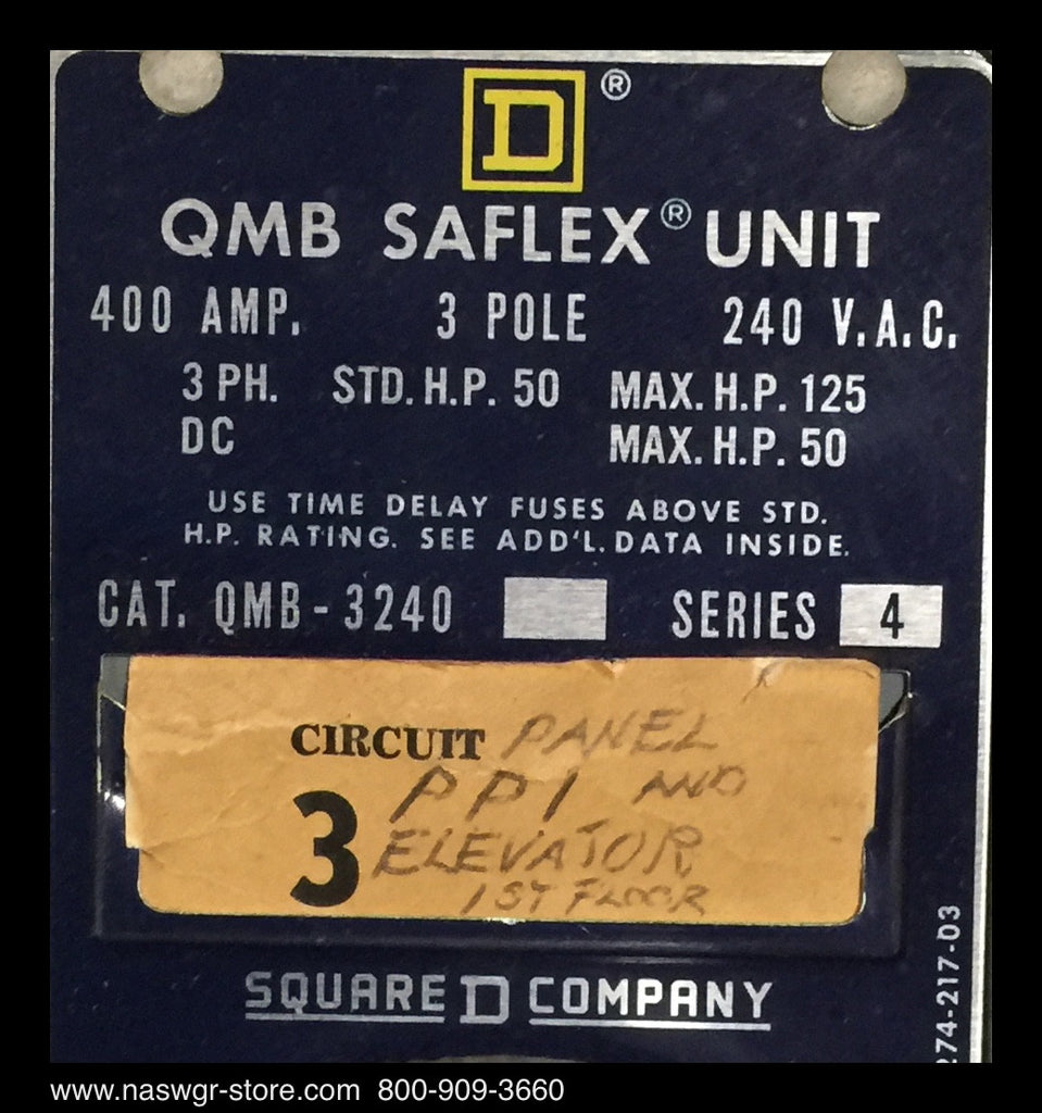 Square D QMB3240 Panel Board Switch - 400 Amp — North American ...