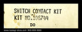 Asco 106744 Contact Kit ~ Unused Surplus