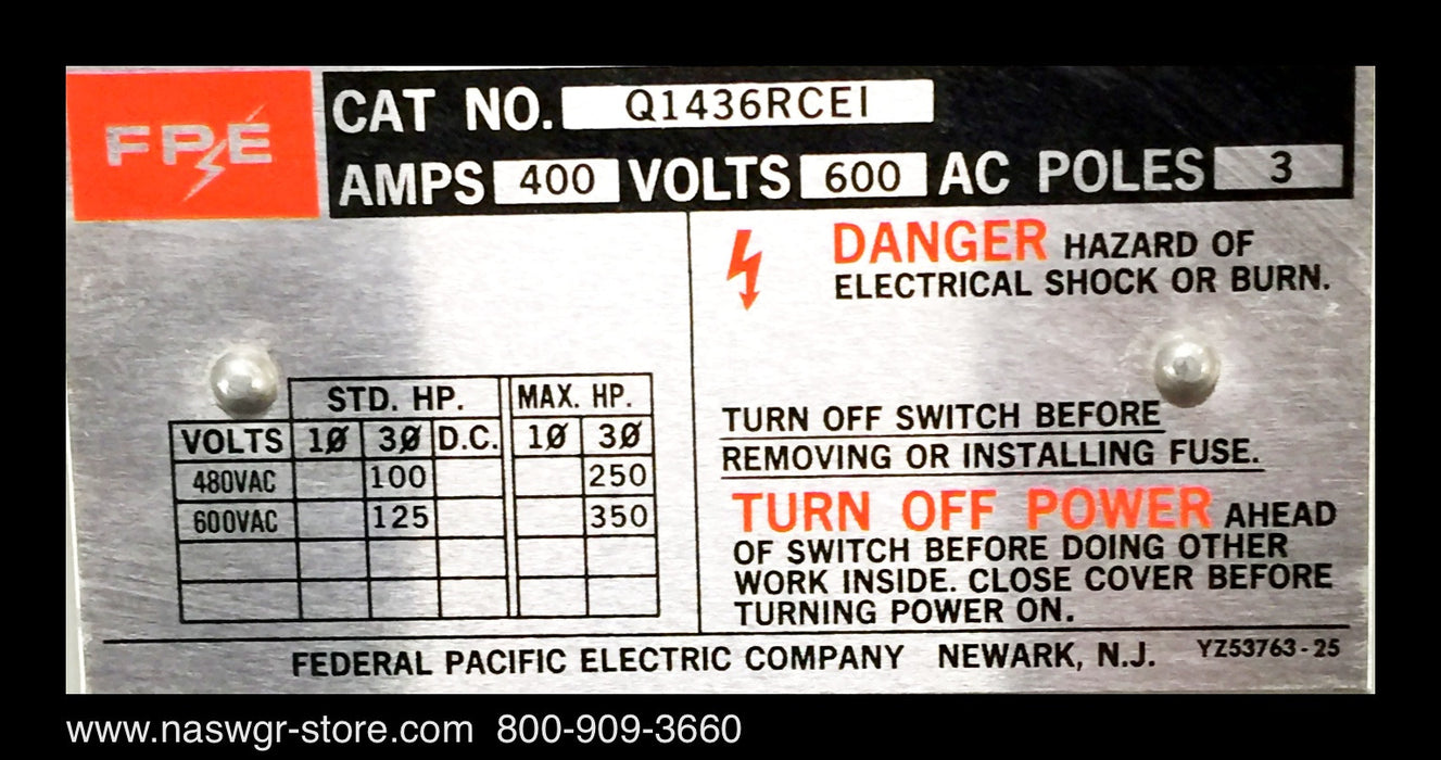Q1436RCEI ~ FPE Q1436RCEI Heavy Duty Safety Switch
