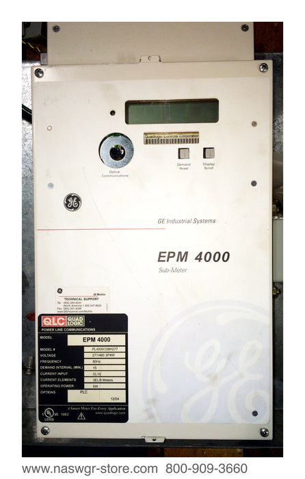 PL4000C08H277 ~ GE EPM4000 Sub Meter ~ PL4000C08H277