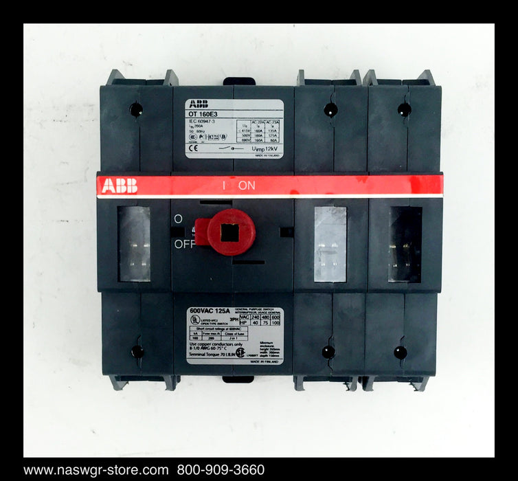 ABB OT160E3 Switch ~ 125 Amp
