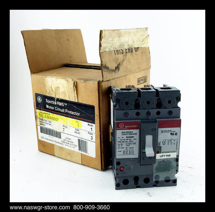 GE Spectra RMS SELA36AI0007 Circuit Breaker - 7 Amp - Unused